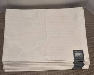 Liquid Repellent Placemats Ivory Geometric Set of 12 Bardwil Linens